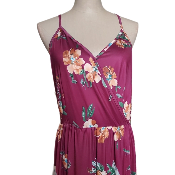 ININ Women's NWT Burgundy Flower Dress Sz L - Picture 4 of 6
